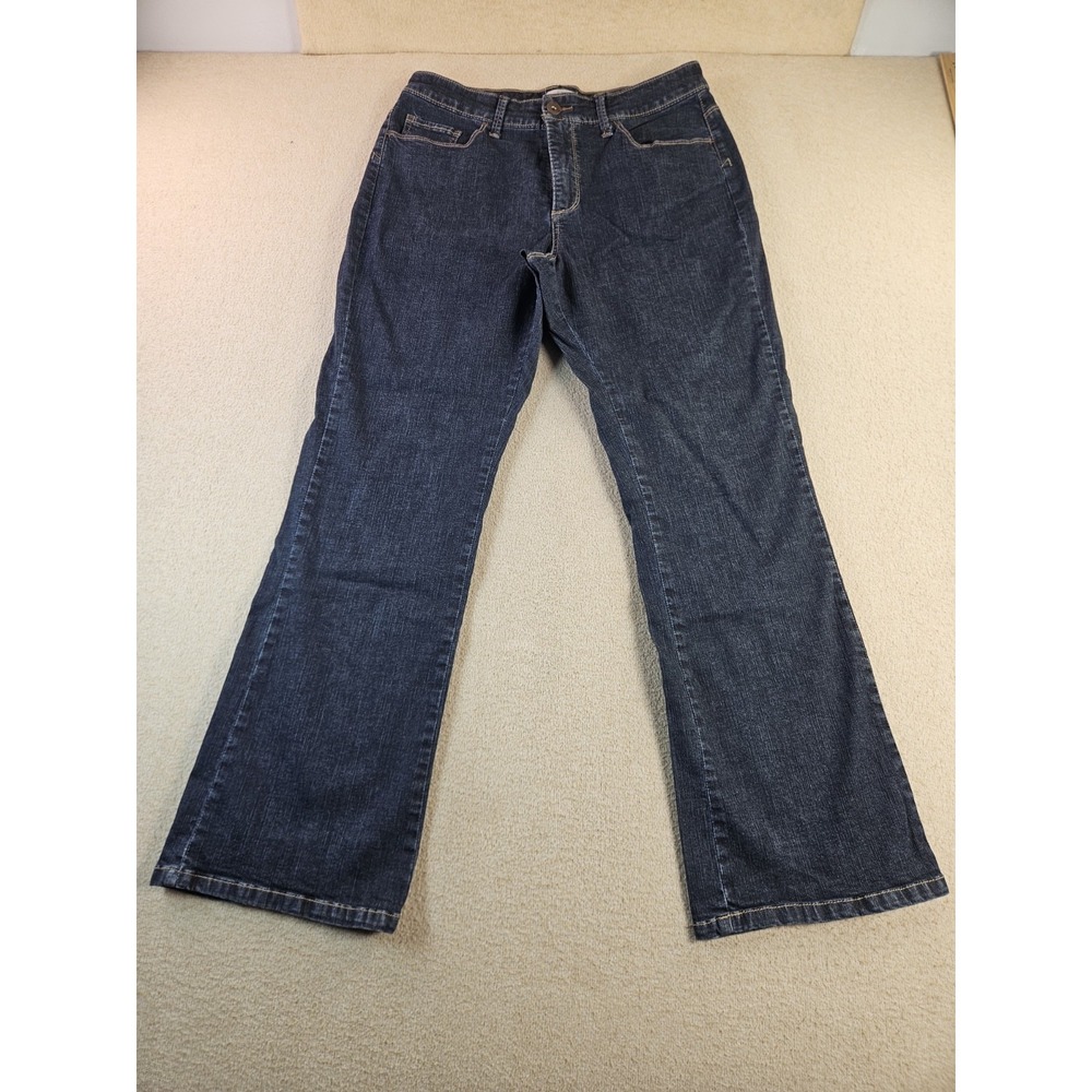 Lee Naturally Slimming Women's Size 12 Short Dark Wash Bootcut Stretch Jeans